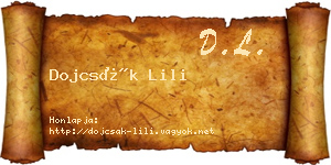 Dojcsák Lili névjegykártya