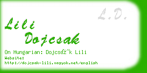 lili dojcsak business card